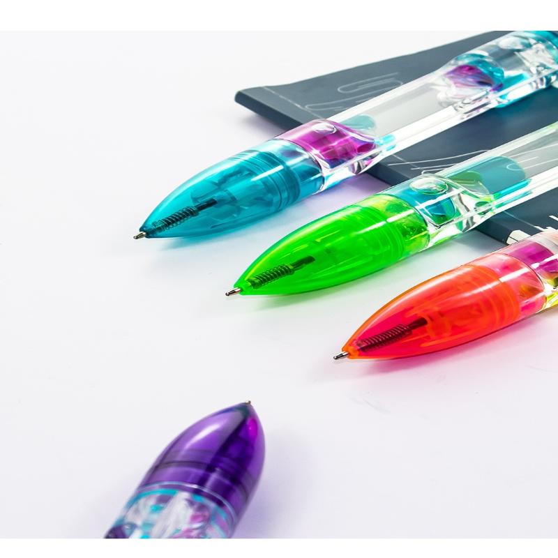 1Pc Liquid Motion Bubble Pen-Retractable Ballpoint,6 Colors, Anxiety Relief Stress-Free Writing, Cool Relax Pen For Study/Office