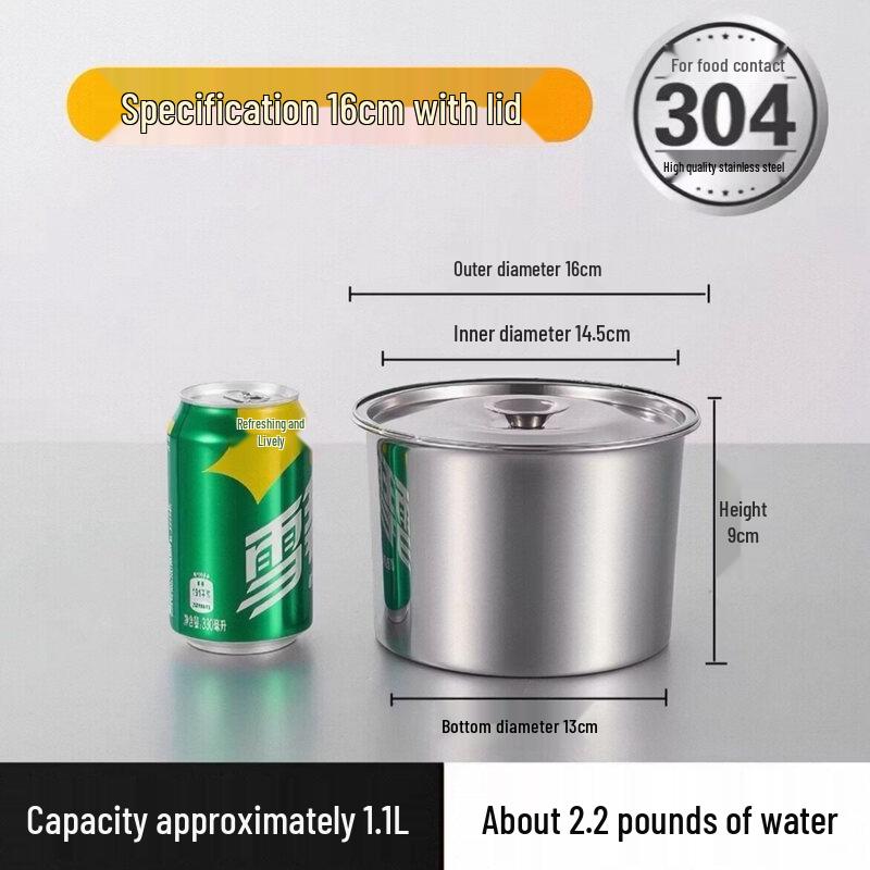 304 Stainless Steel Condiment Jar with Lid