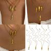 Elegant Adjustable Fish Pendant Necklace Set Sturdy Stainless Steel Chain Jewelry for Women Beach Party Casual Wear