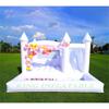 Casă gonflabilă albă din PVC comercială 15x15x10FT, Casă gonflabilă pentru adulți și copii, Castel gonflabil cu tobogan, Piscină cu bile pentru petrecere