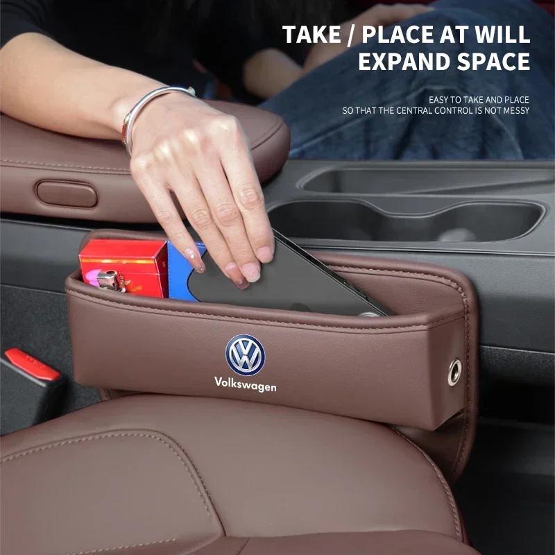 For VOLKSWAGEN VW New Jetta VW For Volkswagen Car Seat Gap Organizer Console Side Crevice Storage Box For VW R Polo Golf Passat