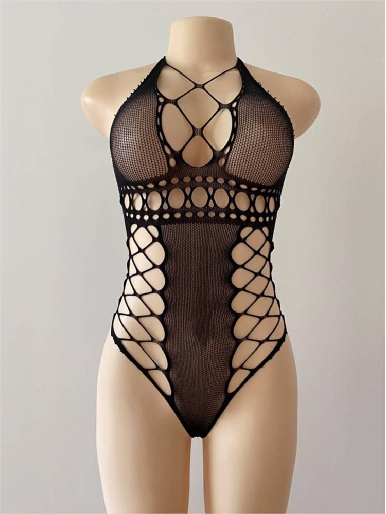 Sexy Underwear Bodysuit Fishnet Perspective Backless Hollow Out For Party Women's Lingerie Undies Pornographic Pajamas Costume