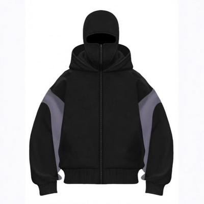 Unisex Streetwear Kapuzen-Reißverschluss-Sweatshirt Oversized Color-Block Design 3D Grafikdruck Herbst 2025