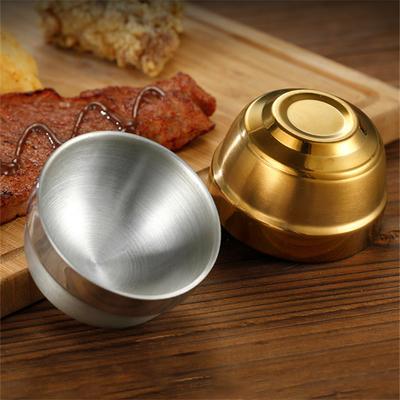 80ml Korean Stainless Steel Sake Cup Double Layer Small Mini Mug for Tea Water Cups Liquor Glass Restaurant Kitchen Drinkware