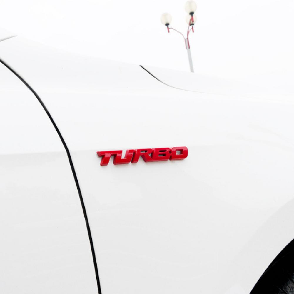9.7 * 1.1CM Car 3D zinc alloy metal turbocharged TURBO car logo sticker for automobiles