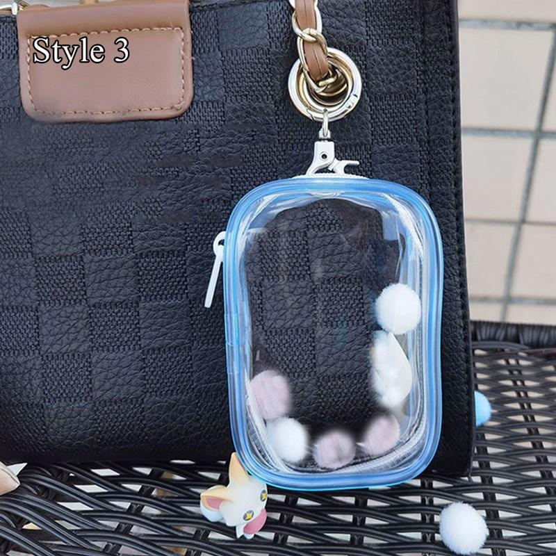 Jewelry Organizer Transparent Storage Box Pouch Mystery Box Plastic Box Cute Doll Bag Organization with Keychain Dustproof Case