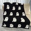 Coperta in pile a metà lato Coperta fantasma Coperta jacquard lavorata a maglia Coperta fantasma in flanella di Halloween