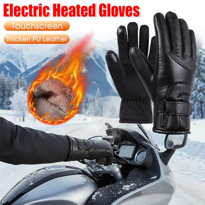 New Electric Heated Gloves Touchscreen Motorcycle Thicken Winter Heated Gloves Warm Heating Thermal Glove For Snowmobile
