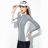 Dalış Wetsuit Seti Kadın Uzun Kollu Rash Guard Üst Tam Boy Tayt Hızlı Kuruyan Yüksek Esnekli Sörf Mayo