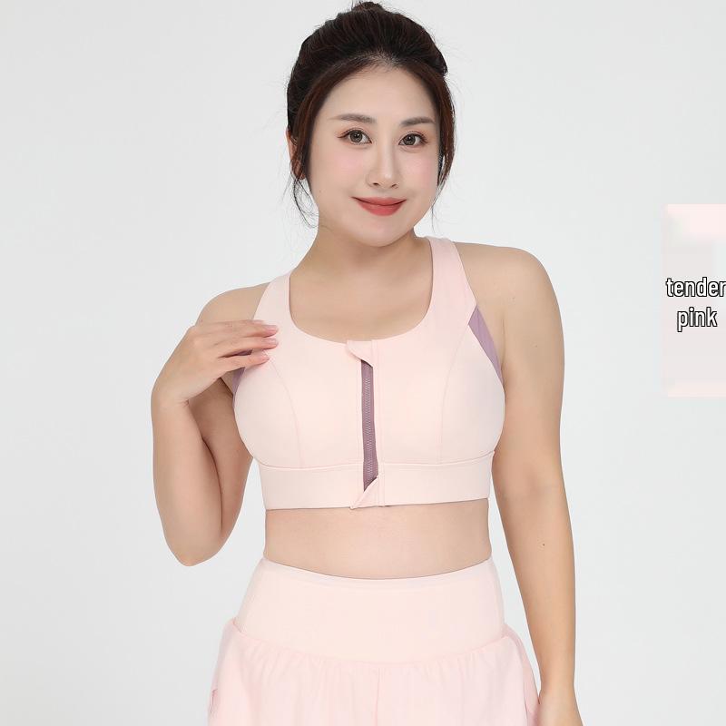 

Plus Size Colorblock Sports Bra: High-Intensity Racerback Fitness Wear S