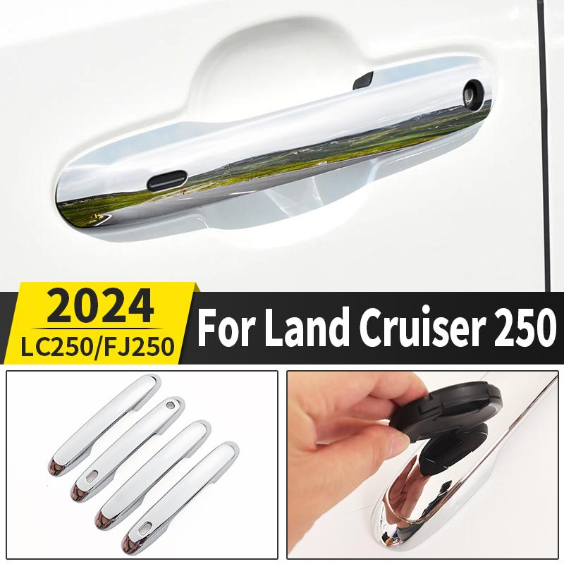 For Toyota Land Cruiser Prado 250 LC250 1958 Outside Door Handles Decoration Cover Exterior Upgraded Accessories Chrome Tuning