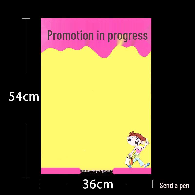 Autocollants Affiche POP vierges double face 36x54CM - Étiquettes de prix dessinées à la main pour supermarchés