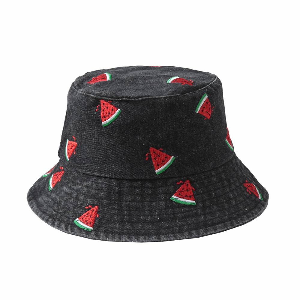 Emboridery Denim Bucket Hat Summer Travel Beach Sun Hats for Women Men Fresh and Cute Fisherman Hats Wholesale Señora