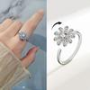 Spinning Sunflower Daisy Anxiety Ring For Women Rotatable Adjustable Unusual Anti-Stress Spinner Fidget Rings Jewelry