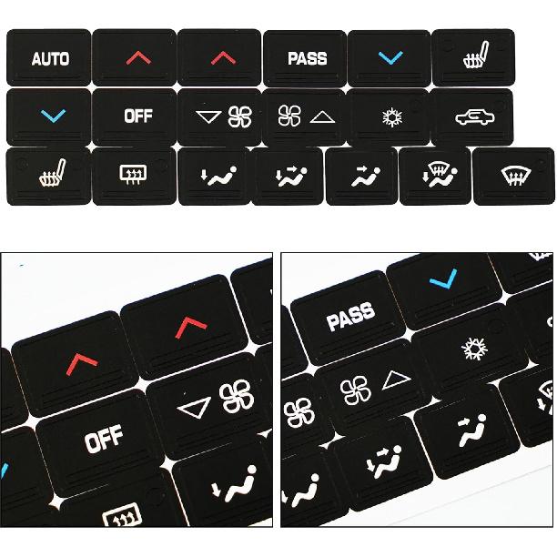 Car Repair Decals Sticker Fit for Buick Lacrosse 2005 2006 2007 2008 2009 Button Repair Decal Sticker Premium Vinyl Fix Ruined Button Steering A/C