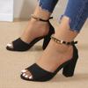 Fashion 2025 Ankle Strap Heels Women Sandals Summer Shoes Women Open Toe Chunky High Heels Party Dress Sandals Big Size