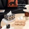 Nordic Style Tissue Box Cover Marshmallow Shape Modern Design Tissue Holder Decorative Refill Type Sheet Paper Storage