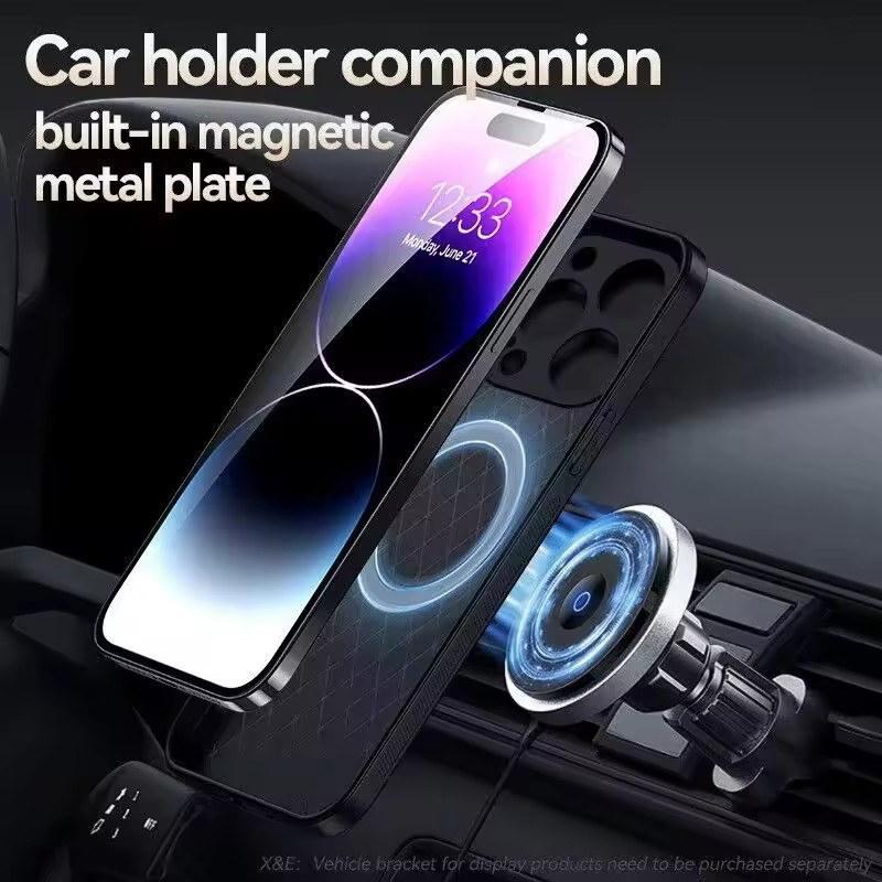 Magnetické kožené pouzdro na telefon pro iPhone 16 13 12 11 Pro Max Matná pouzdra pro iPhone 15 14 Pro Max 16 Plus 16E Kryt s ochranou objektivu