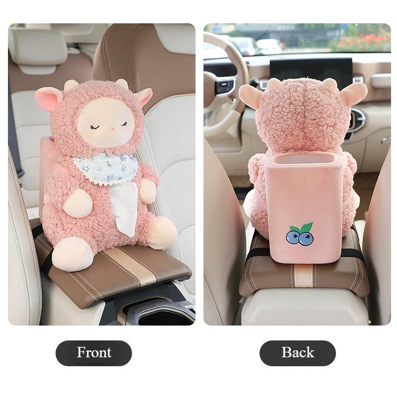 Fisherman Duck 2-in-1 Car Armrest Box Tissue Box with Creative Cute Cartoon Tissue Case Paper Box Garbage Can Car Storage
