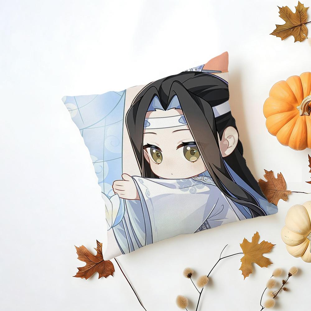 Casual Hot NNew Arrival MMo Dao Zu Shi Cushion Cover Washable Linen Pillowcase Soft  for Daily Sofa Bed Home Room Decor