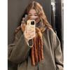 Rainbow scarf women's plaid mohair warm shawl versatile winter new high-end windproof plush scarf men