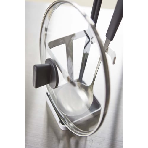 Yamazaki Ladle & Pot Lid Stand Plate, White, 2800