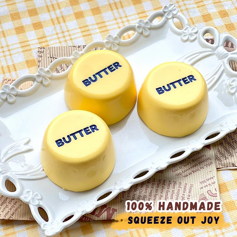 Butter Pudding Food-Grade Silicone Taba Squishy, Office Stress Relief Creamy Soft Handmade Squeeze Toy, Christmas Halloween Gift