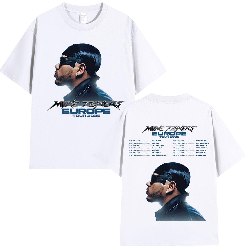 Rapper Myke Towers Europe Tour 2025 Merch Tshirts Unisex Women Fashion Hip Hop Tshirt Casual Cotton Oversized T Shirt Streetwear