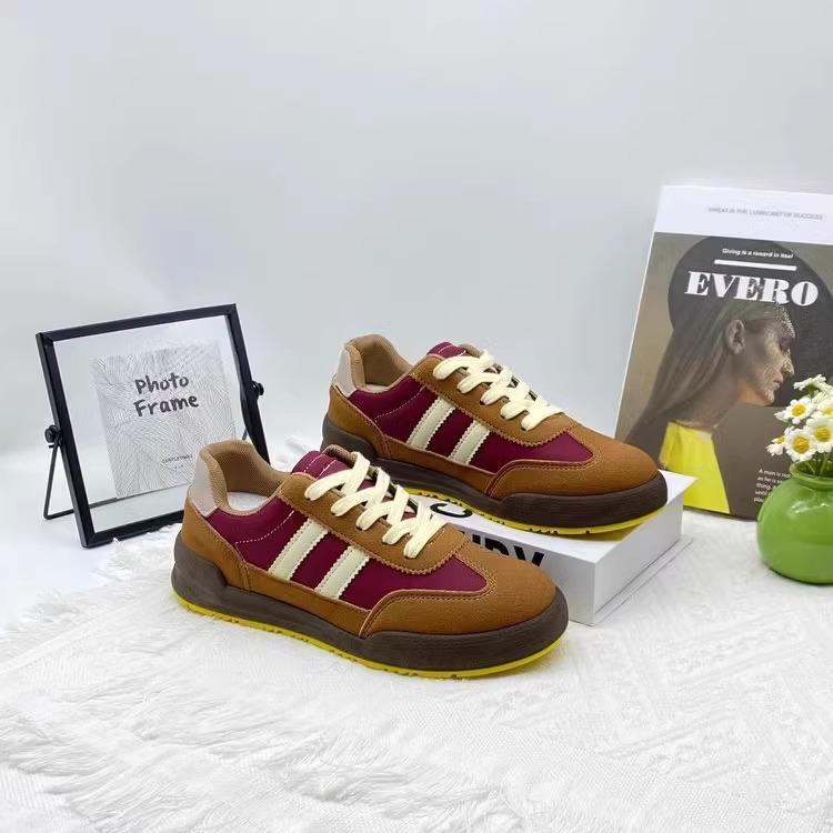 2025 Spring Couple Platform Versatile Sports Casual Board Shoes Spring Casual Shoes Color Matching Soft Baseplate Shoes
