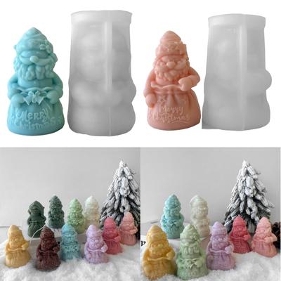 DIY Santa Claus Candle Making Mold Christmas Candle Crafting Silicone Mold with Santa Designs for DIY Enthusiasts