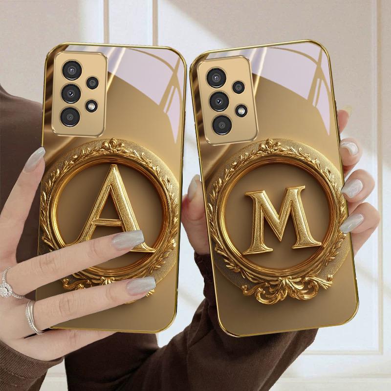 Błyszcząca Złota Korona Do Samsunga A50 A51 A52 A53 A54 A55 56 14 15 13 16 26 31 32 33 34 35 70 71 72 73 Złote szklane etui na telefon