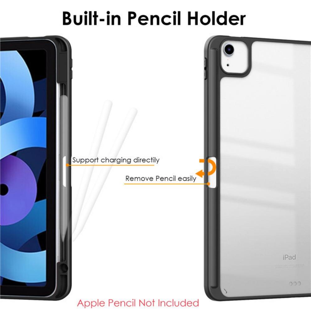 For iPad Air 5 Protective Cover Acrylic Clear Pencil Slot Hard Base Soft Edge for iPad 10.9 2021 Air 4 Case