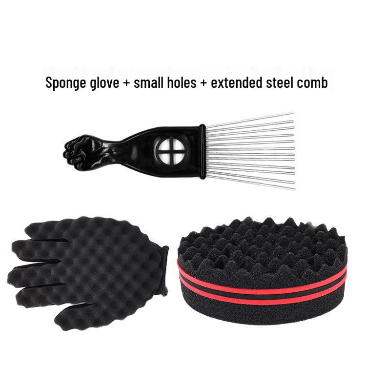 Black Hot Hair Sponge Comb Set for Styling and Care
