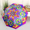 1pc Kaleidoscope Pattern Folding Umbrella With Excellent UV Protection, 8 Ribs Casual Durable Lightweight Portable Travelling Umbrella For M