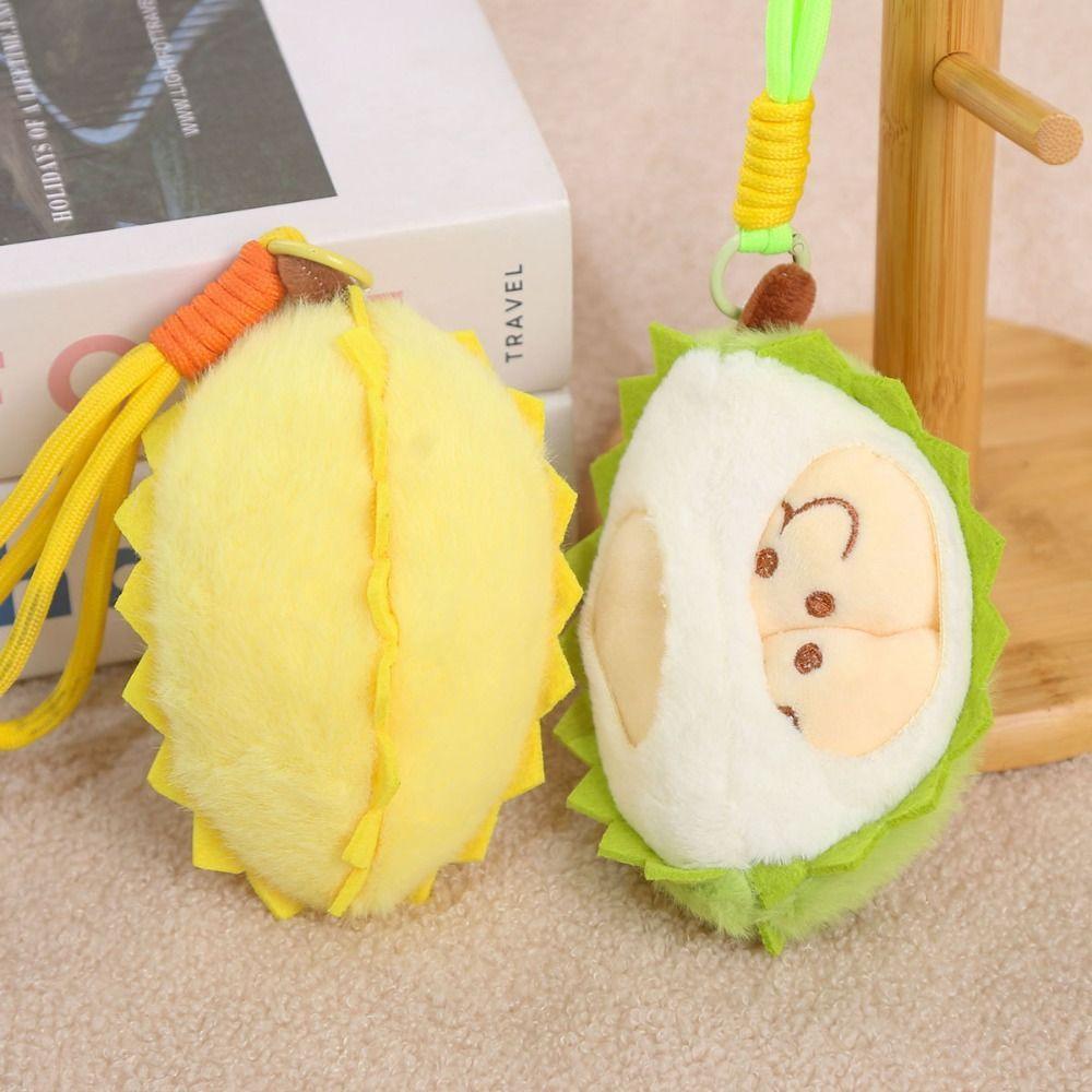 PP Cotton Fruit Durian Pendant Detachable Fruit Durian Plush Keyring  Boys and Girls