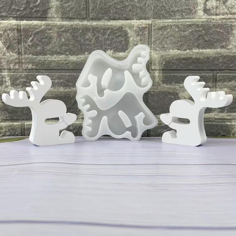 Weihnachtsbaumschmuck Harzform Rentier Epoxidharz Gießform für Kerze Heimdeko Weihnachtsrentier Silikonform