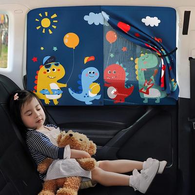 Car Sun Shade Magnetic Cartoon Car Curtain Car Side Window Visor Children Sun Protection Heat Insulation Kids Universal Auto Curtain Outdoor Sunscreen