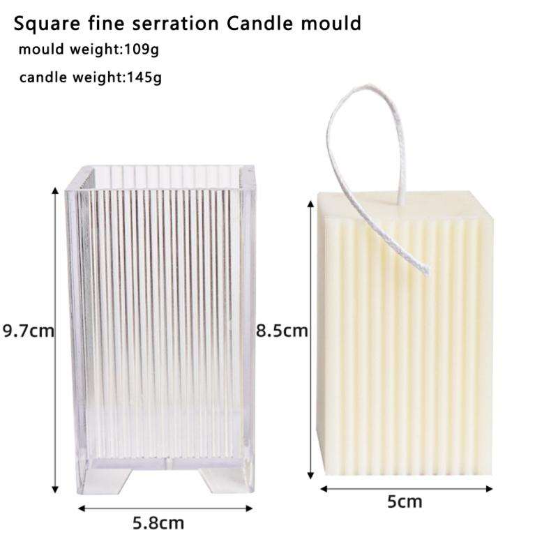

Ручная пластиковая форма для свечей, форма для изготовления ароматических свечей для всех видов круглых длинных полос Square fine serration 5x8.5cm