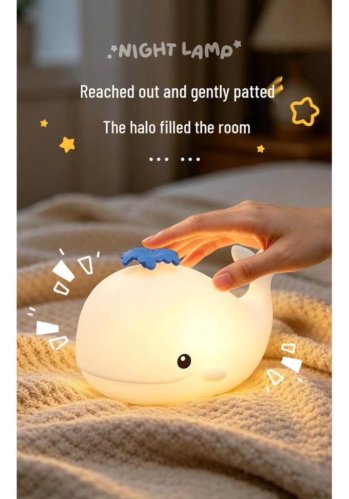 Silicone Pat-On Night Light - Children's Bedroom Lamp with Timer for Birthdays