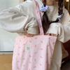 All Match Bowknot Shoulder Bag Printed Casual Handbag Stylish Canvas Shopping Bag  Date