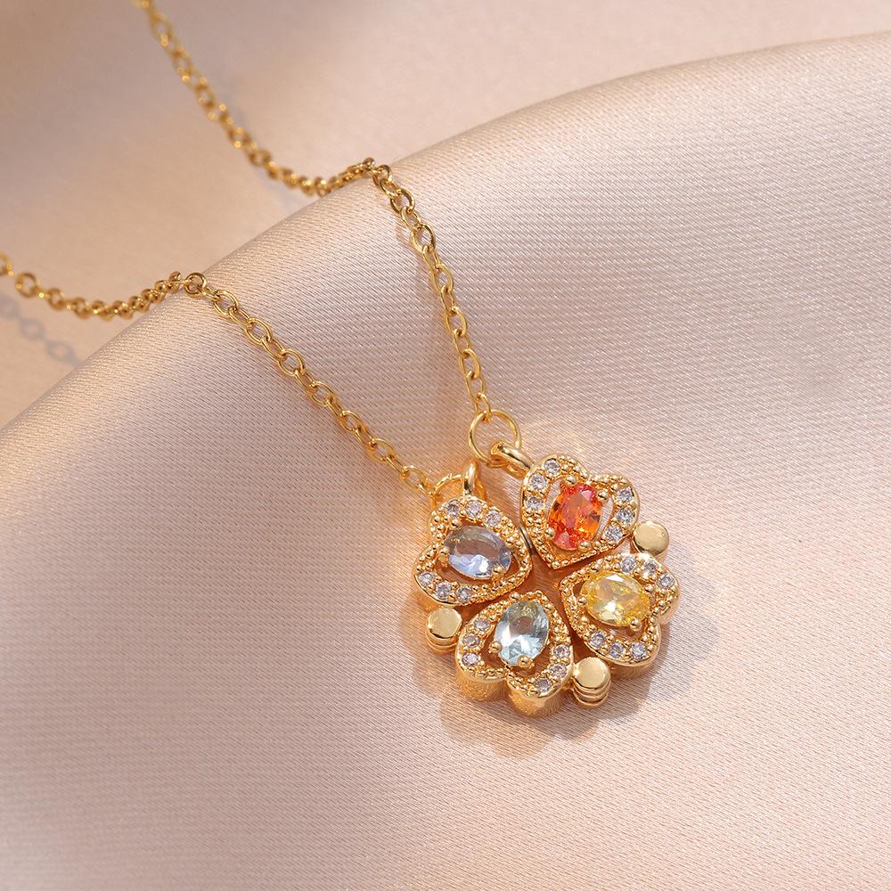 Four-leaf Clover Necklace Female Love Deformation Niche Design Temperament Four-leaf Clover Fashion Jewelry