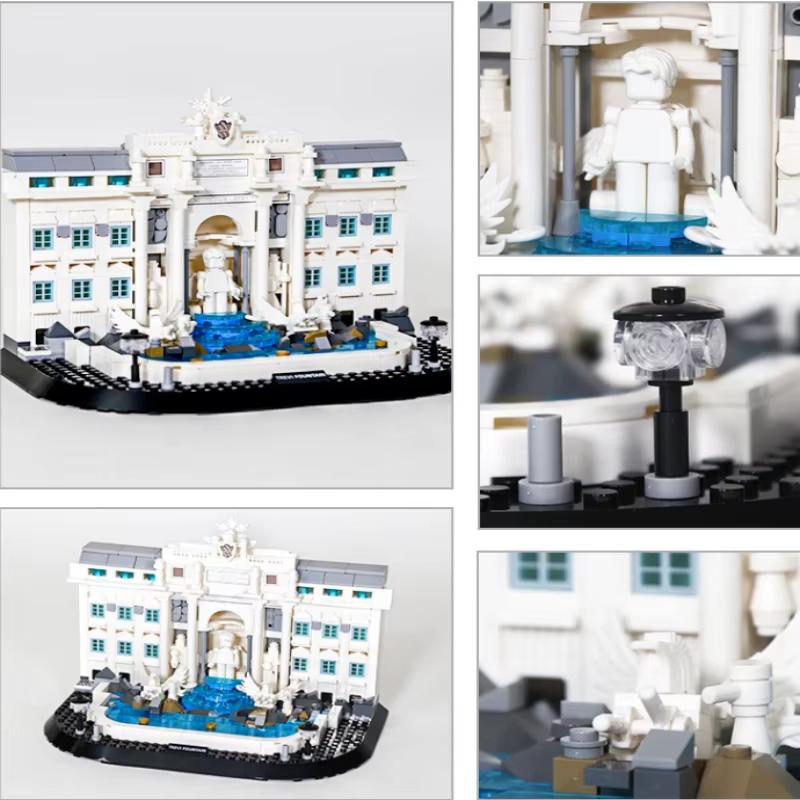 High-Quality 650Pcs High-Quality Roman High-Quality Trevi High-Quality Fountain Construction Set High-Quality Building Kit-World High-Quality
