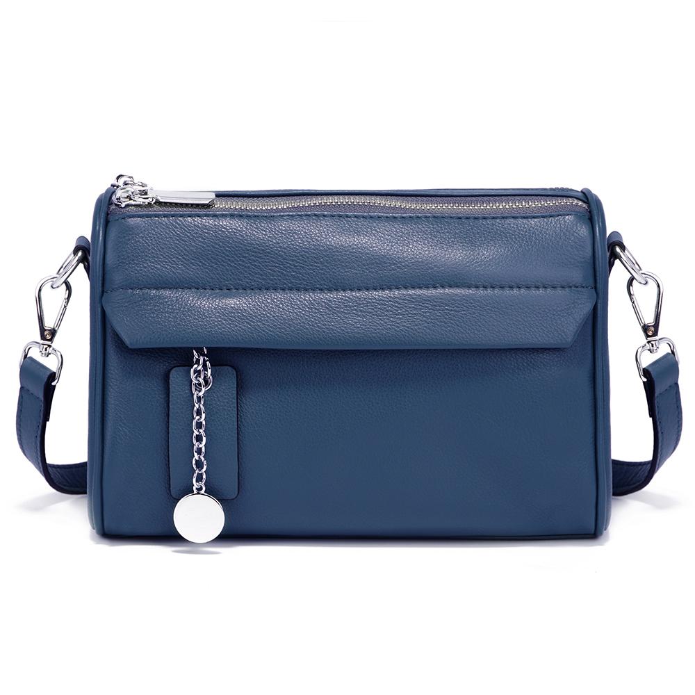 Zency Sac à bandoulière décontracté en cuir souple pour femme Poches à double fermeture éclair Petit sac d'été à porter sous l'aisselle Bandoulière