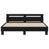 Bed Frame in Black Oak Finish 200 x 200 cm Engineered Wood