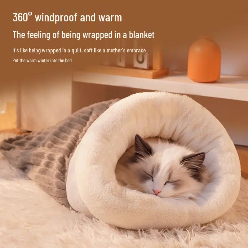 Gemütlicher Katzenschlafsack: Ganzjährige Wärme & Sicherheit