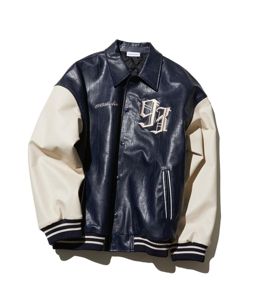 1993Studio Vintage Varsity Jacket_Navy