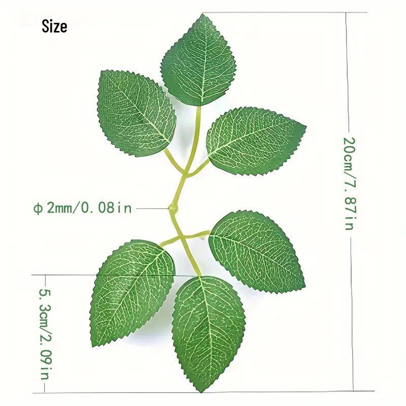 6-Petal Silkscreen Rose Leaves for Floral Stem and Soap Flower Crafting