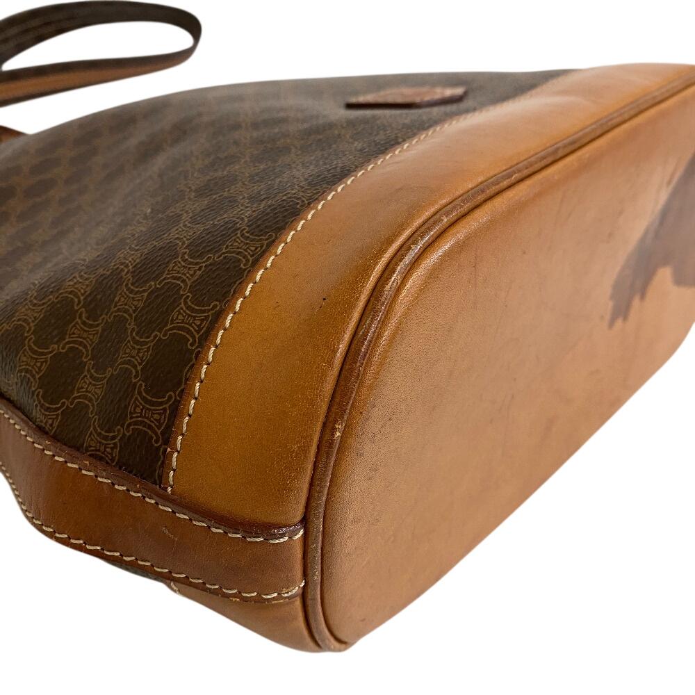 Celine M93 Purse Macadam Leather Shoulder Bag Brown Leather Used