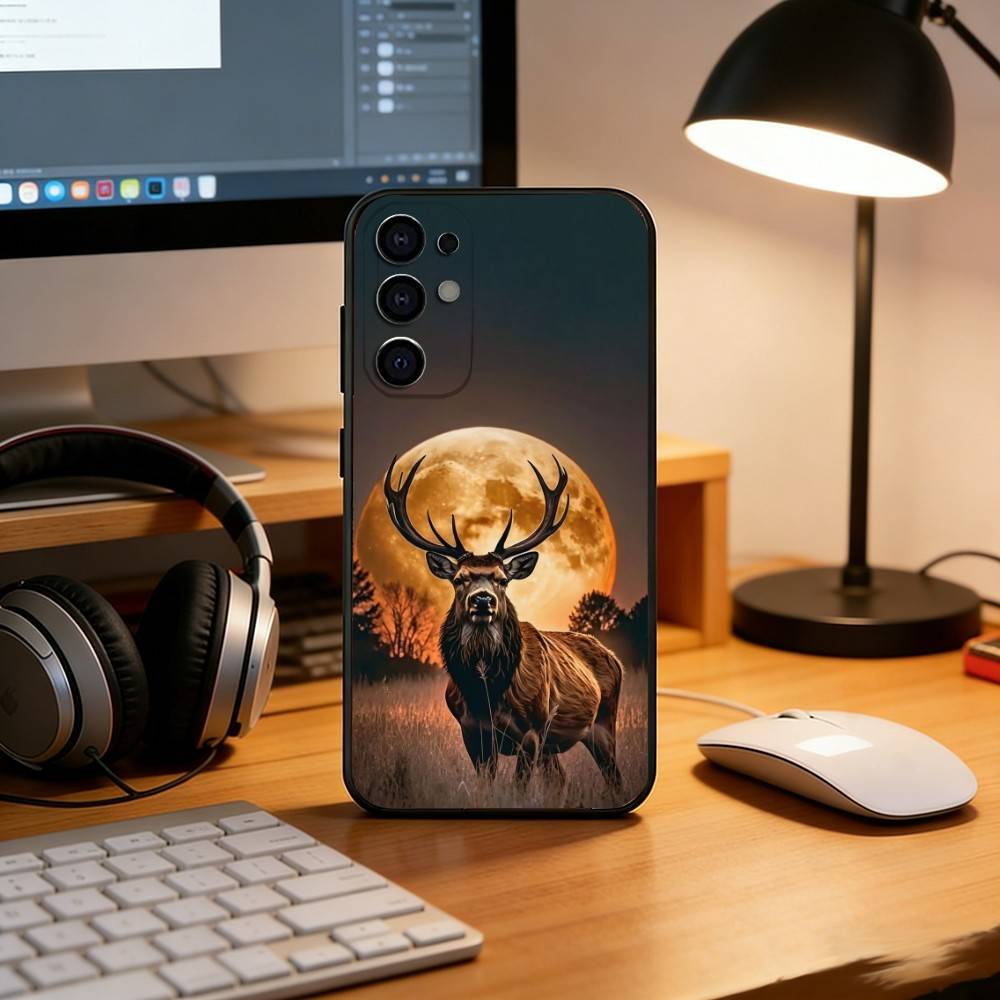 Deer Hunting Camo Phone Case For Samsung S25,S24,S21,S22,S23,S30,Ultra,S20,Plus,Fe,Lite,Note,10,Black Cover