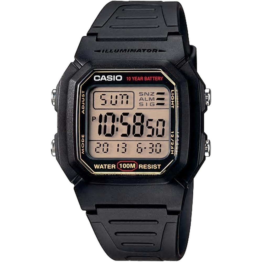 Casio Standard Digital Watch W-800HG-9AV Men s Gold LCD Genuine Box Imported Model